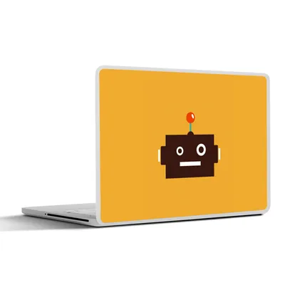 Produktbild von MuchoWow® Laptop Aufkleber Sticker Cover Roboter - Gesicht - Antenne - Gelb - Jungen - Kind 30x21 cm - Sticker für Laptop - Selbstklebend