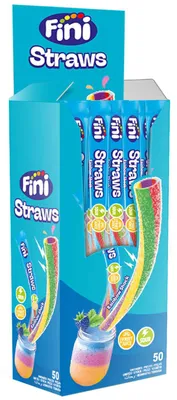Produktbild von Fini Straws Rainbow Shock Sour 50x25g