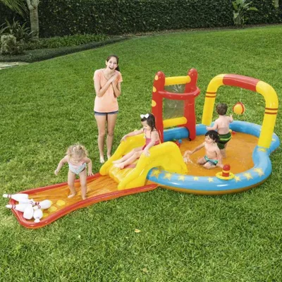 Produktbild von Bestway 53068 Aufblasbares Planschbecken mit Spiele für Kinder