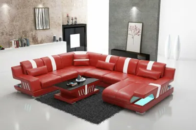 Produktbild von Sofa U Form Ledersofa Design Modern Couch