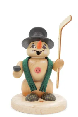 Produktbild von Kuhnert Erzgebirge - Schneemann Räuchermann,-figur,-männchen 13cm - Eishockey