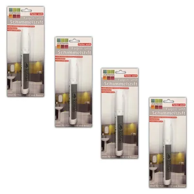 Produktbild von 4er Set Fugenstift Schimmelstift Weiß Schimmel Entferner Fugenweißstift Fugenmarker Schimmelentferner Fugenweiß