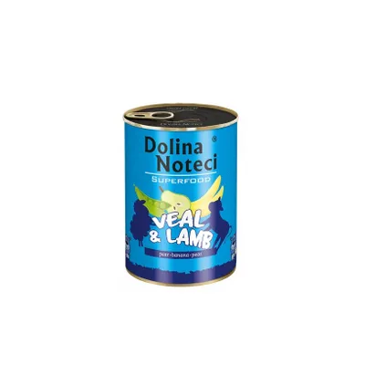 Zdjęcie produktu dla Dolina Noteci Superfood Mokra karma dla psa o smaku cielęciny i jagnięciny 6x 400g