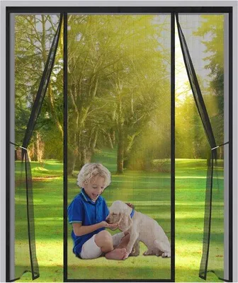 Produktbild von Magnetische Hordentür 190x215 cm - Fliegengitter mit Automatischer Schließung für Balkon und Terrassentüren