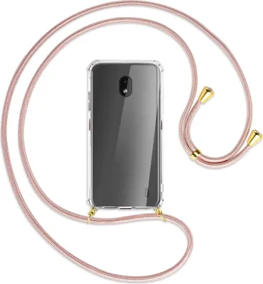 Produktbild von Handykette Backcover-Schutzhülle mit Band (Metall goldfarben) für Nokia 2.2 - roségold
