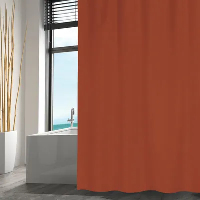 Produktbild von MSV Duschvorhang mit Ringen - terra braun - Polyester -180x200cm