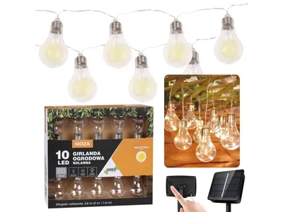 Obrázek produktu pro Solární zahradní girlanda 10 LED, teplý bílý světelný řetěz 3,8m