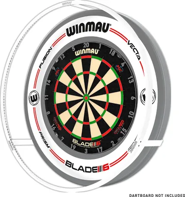 Produktbild von Winmau Dartboardbeleuchtung Plasma Ice, leichtes Aluminium, Ø 73 cm, Abstand 17 cm, diskretes Design, universell passend für Dartboards & Surrounds, inkl. internationalem Netzteil & Montagematerial