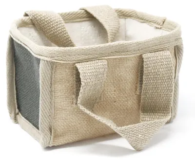 Imagen del producto de Cesta pequeña de yute - 16x10x12cm - Gris