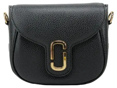 Produktbild von Marc Jacobs Pebble Saddle Leder schwarz Double-J gold