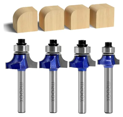 Produktbild von 4-teiliges Abrundfräser Set für Holz mit 6mm Schaft