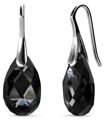Image de Boucles d'oreilles en forme de goutte avec cristal, présentées dans une boîte cadeau