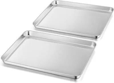 Obrázek produktu pro Sada plechů – plech na pečení, plech na dorty – pro pečení, vaření a servírování – vhodné do myčky – rozměry 265 x 204 cm – stříbrná barva