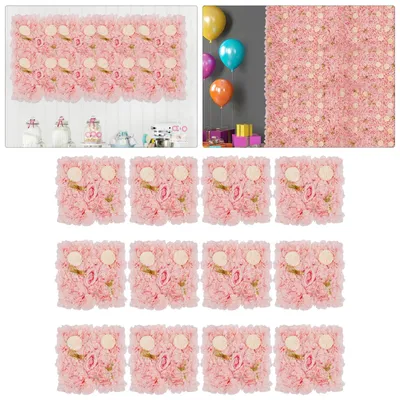 Produktbild von Set aus 12 Rosa Kunstblumen Wandpaneelen zur Dekoration
