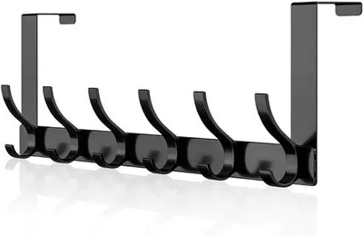 Produktbild von Über-Tür-Haken - Praktischer Türorganizer mit 12 Haken - Schwarz