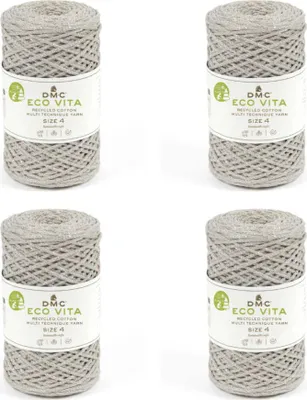 Image de 4 pelotes de DMC Eco Vita Metallic – fil 100 % recyclé (couleur 311)