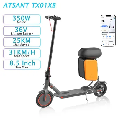 Obrázok produktu pre Elektrický skúter pre dospelých – E-skúter TX01XB – motor 350 W – akumulátor 36 V – dojazd 25 km – rýchlosť 31 km/h – pneumatiky 21,6 cm – s úložným priestorom