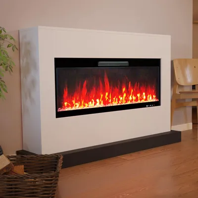 Produktbild von Glow Fire Elektrokamin 'Zeus127' | LED Standkamin in weiß mit Heizung (1500 W) | HxBxT: 100x155x35 cm