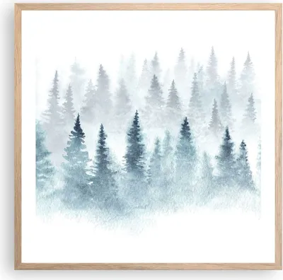 Produktbild von Gerahmtes Poster - Rahmen in heller Eiche - Bäume Wald Natur - 60x60 cm - Wand Bild - Wanddeko - Wandbilder - Kunstposter - Wandposter - Bilderrahmen - Bilder - Kunstdruck - Wandbild - P2NAC60x60-3981