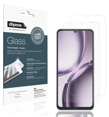 Produktbild von 2x Schutzfolie für Tecno Pop 20 matt - Anti-Shock 9H Folie dipos Glass Kunststoffglas