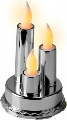 Immagine prodotto di Candela LED a batteria argento, stoppino lampeggiante bianco caldo 13,5 cm LAMP41S