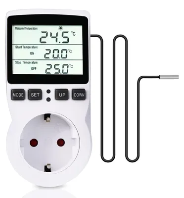 Immagine prodotto di Termostato digitale - Regolatore di temperatura - Timer - Da -40 °C a 120 °C - Display LCD