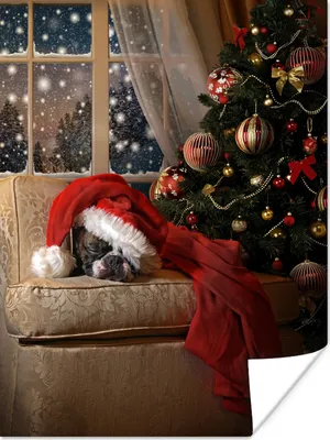 Produktbild von MuchoWow® Poster Schnee - Weihnachtsbaum - Weihnachten 90x120 cm - Wohnzimmer