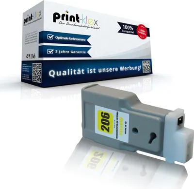 Produktbild von Kompatible Tintenpatrone für Canon imagePROGRAF IPF 6400 Series imagePROGRAF IPF 6450 5306B001 PFI206Y Yellow Gelb - Office Pro Serie