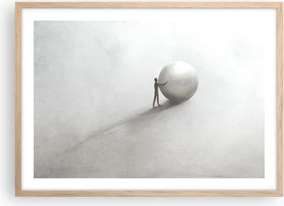 Produktbild von Gerahmtes Poster - Rahmen in heller Eiche - Sisyphus Arbeit Symbol - 70x50 cm - Wand Bild - Wanddeko - Wandbilder - Kunstposter - Wandposter - Bilderrahmen - Bilder - Kunstdruck - P2NAA70x50-4752