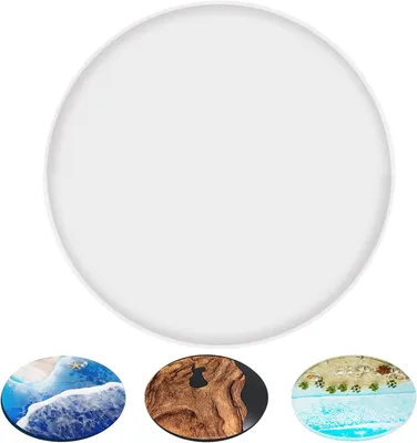 Productafbeelding van Siliconen mal grote epoxyhars DIY onderzetters vormen dienblad hars siliconen vormen rond DIY hars gietvormen sferische grote lade siliconen vorm