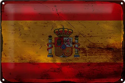 Produktbild von Blechschild Flagge Spanien 30x20cm Flag of Spain Rost