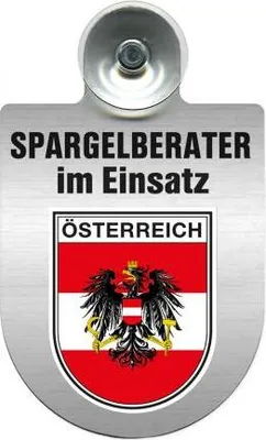 Produktbild von Einsatzschild mit Saugnapf - Spargelberater im Einsatz - incl. Regionenwappen 393835 Color - Region Österreich