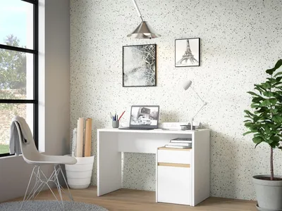 Obrázek produktu pro Schreibtisch >MODULTRICK< in Weiss / Artisan Eiche Imitace - 110x72,7x52,7cm (BxHxT)