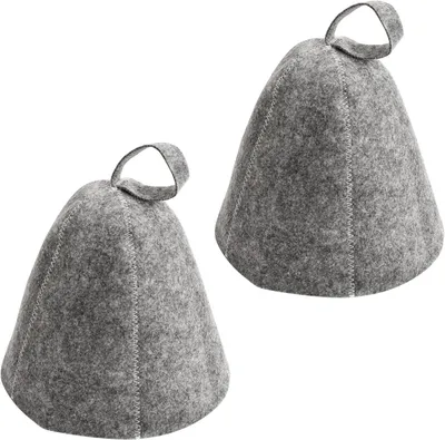 Produktbild von Saunahut, 2-teilig, Filz, Hitzeschutz, grau, für Sauna