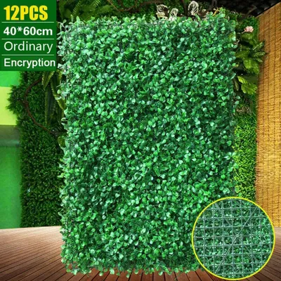 Obrázek produktu pro 12 kusů rostlinné stěny Umělá rostlinná deska DIY Nástěnná dekorace Hedge Plant Fence Screen 60x40x4cm Green