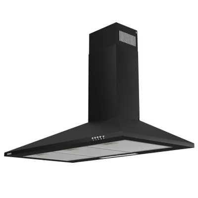 Immagine prodotto di CIARRA Cappa da cucina 60 cm, 370 m³/h, cappa a parete, modello piramidale, aspirante e filtrante, colore nero, modello CAB9201A