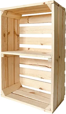 Immagine prodotto di Nuove cassette per la frutta con asse centrale Cassette per il vino Cassette per le mele Scaffale cassettiera Naturale 60x40x20cm