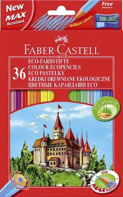 Image de Faber-Castell 120136 Crayon de couleur Castle - 36 couleurs, hexagonal, étui carton avec taille-crayon