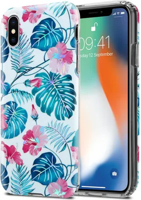 Produktbild von Cadorabo Hülle für Apple iPhone X / XS Schutz Hülle mit Weiß TPU Etui Blumen Flower Cover Case