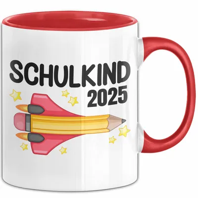 Produktbild von Trendation - Einschulung Junge Mädchen Geschenk Schultüte Füllung Tasse Schulstart 1. Schultag Schuleinführung Schulanfang Geschenkidee Schulkind 2022 (Rot)