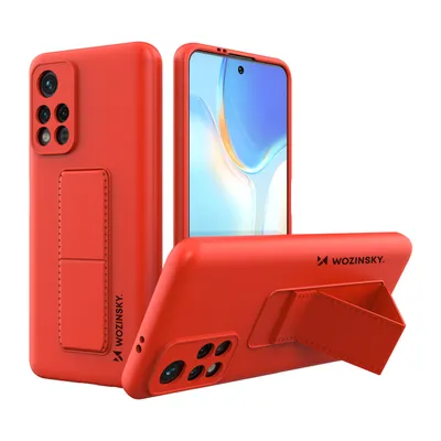 Image de Wozinsky Kickstand Case Silicone Case With Stand Etui Xiaomi Poco M4 Pro 5G Red