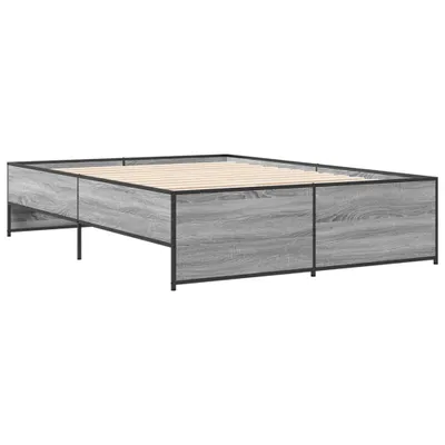 Produktbild von Bettgestell Grau Sonoma 120x190 cm Holzwerkstoff und Metall