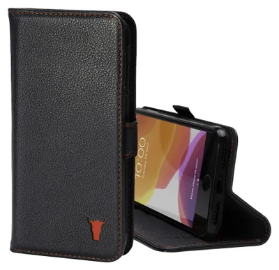 Produktbild von Hochwertige Lederhandyhülle mit Kartenfächern für iPhone SE/8/7