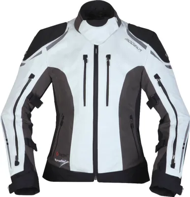 Image de Veste textile moto Modeka Takuya pour femme, gris clair/gris foncé/noir, 36