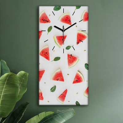 Produktbild von Wohnzimmer Leinwand Uhr Geräuschlos Küche 30x60 Weiße, Früchte, Motive, schwarze Zeiger