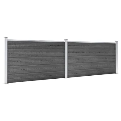 Zdjęcie produktu dla vidaXL Zestaw elementów ogrodzenia WPC 353x105 cm czarny
