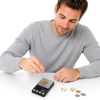 Produktbild von Digitale Präzisionswaage 200 g mit 0,01 g Genauigkeit, Münzwaage mit LCD Display und Kalibriergewicht für Münzen, Schmuck und Edelmetalle