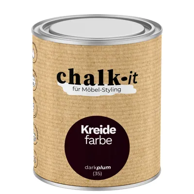 Produktbild von Kreidefarbe Chalk-it (35) Dark Plum 0,75L Shaby Chic Möbel Holzlack Natur Vintage Möbellack