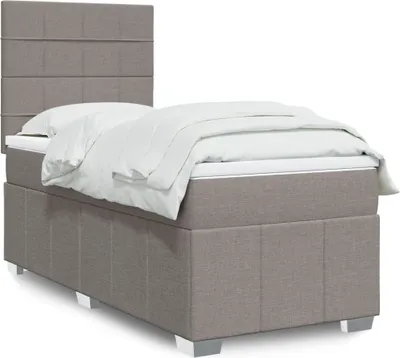 Produktbild von Boxspringbett mit Matratze Taupe 90x200 cm Stoff, Klassische Betten 2024 Neu