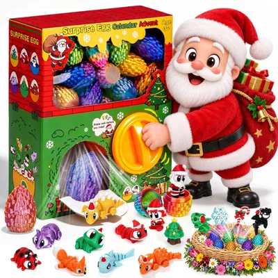 Productafbeelding van Adventskalender 2026 Kinderen 24 Drakeneieren en 3D-Figuren Adventskalender met Automaatfunctie